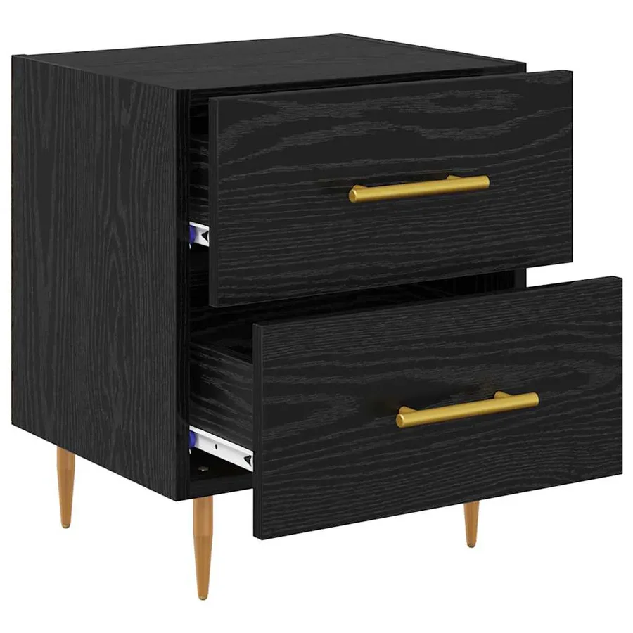 Cabinet de chevet avec tiroir Chêne noir 40 x 35 x 47,5 cm - 5