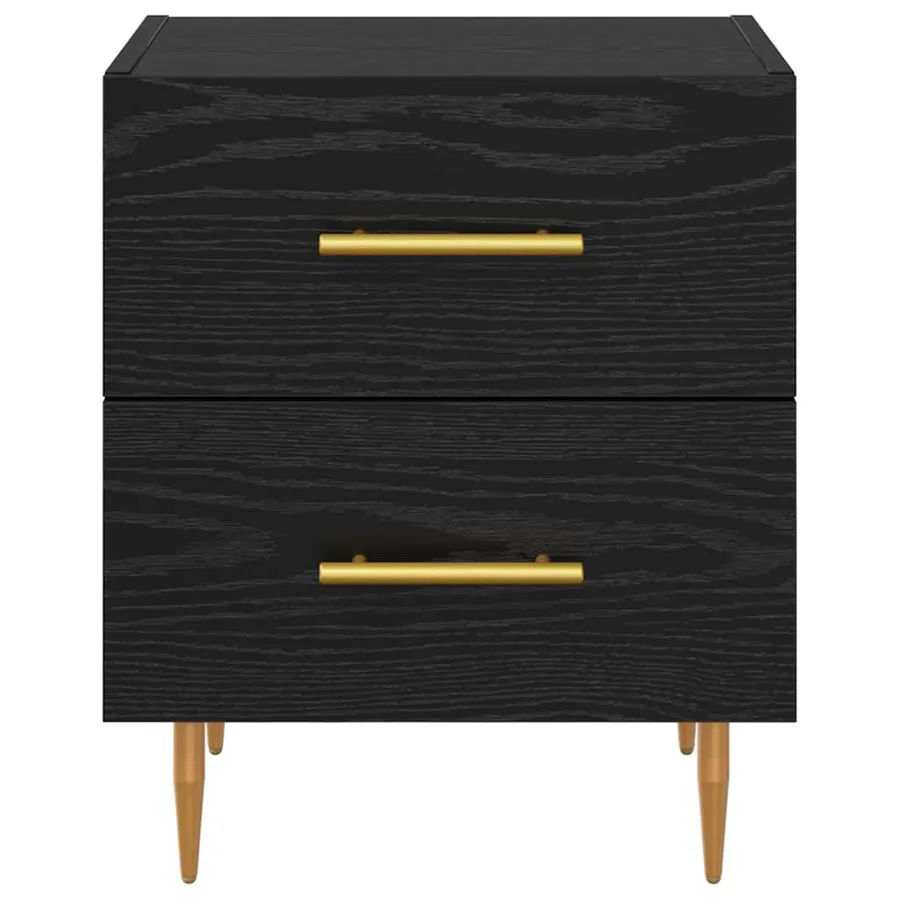 Cabinet de chevet avec tiroir Chêne noir 40 x 35 x 47,5 cm - 6