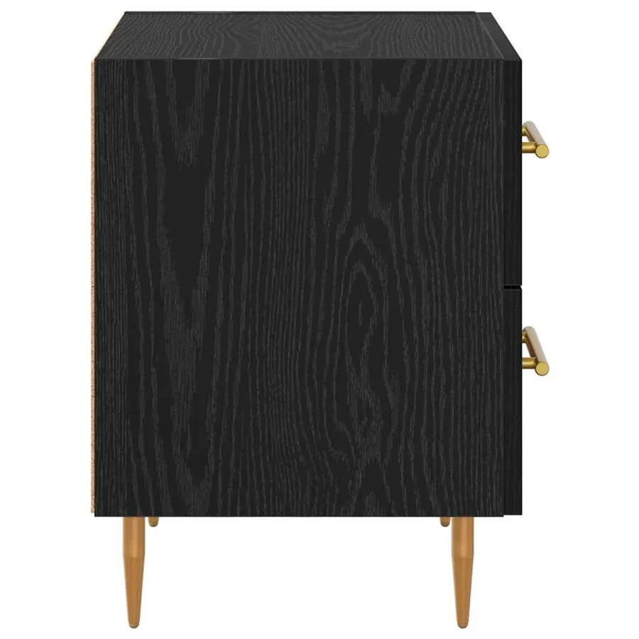 Cabinet de chevet avec tiroir Chêne noir 40 x 35 x 47,5 cm - 7