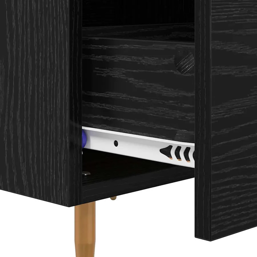 Cabinet de chevet avec tiroir Chêne noir 40 x 35 x 47,5 cm - 9