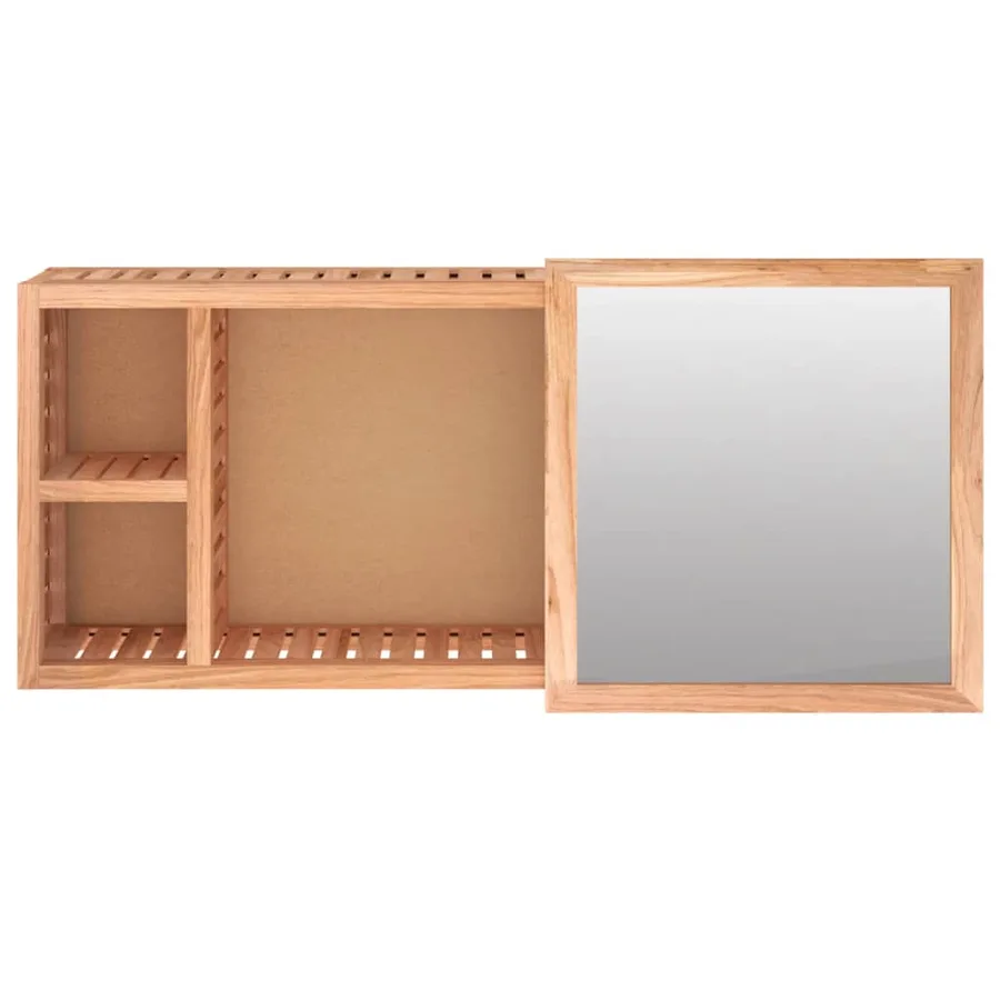 Armoire à miroir 80x17x34 cm Bois massif de noyer - 4