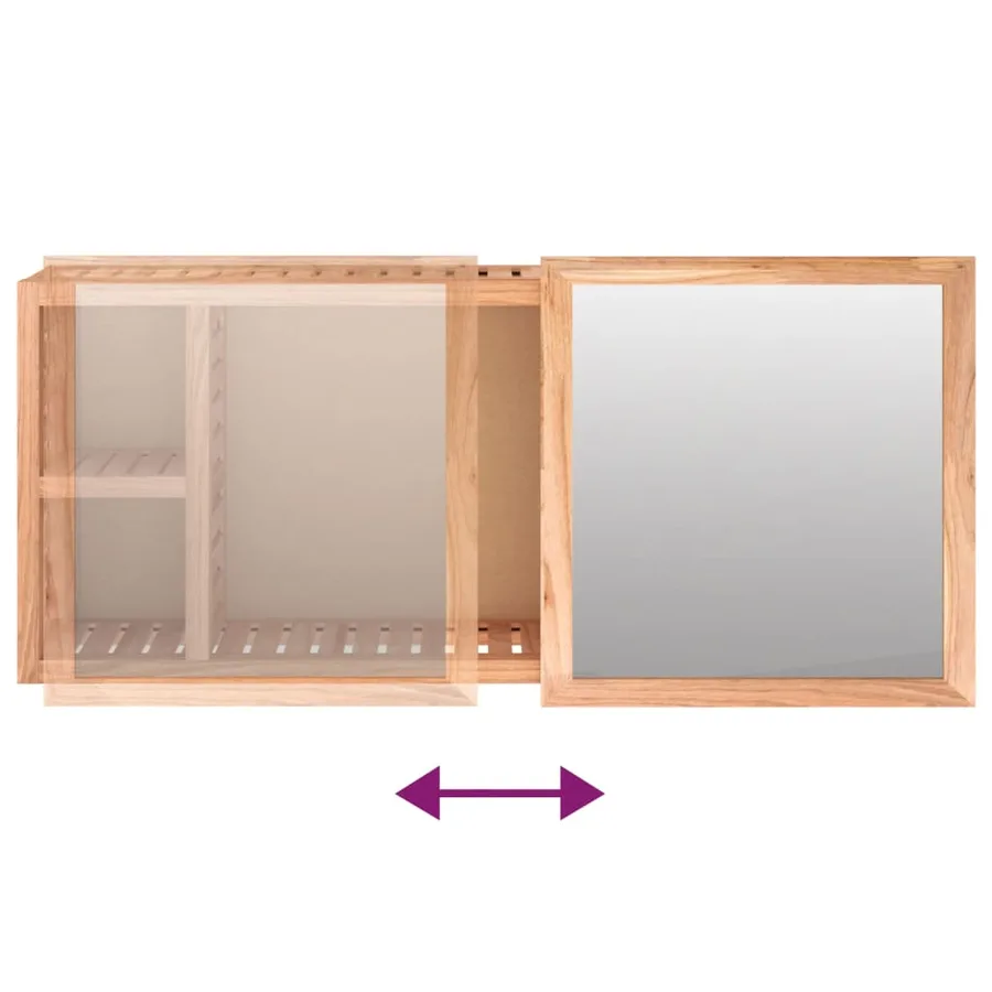 Armoire à miroir 80x17x34 cm Bois massif de noyer - 7