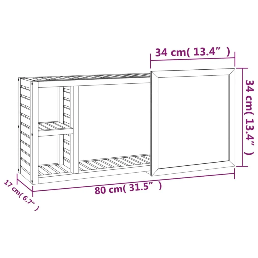 Armoire à miroir 80x17x34 cm Bois massif de noyer - 8
