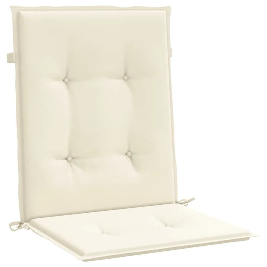 Coussins de chaise de jardin à dossier bas lot de 6 crème - 5