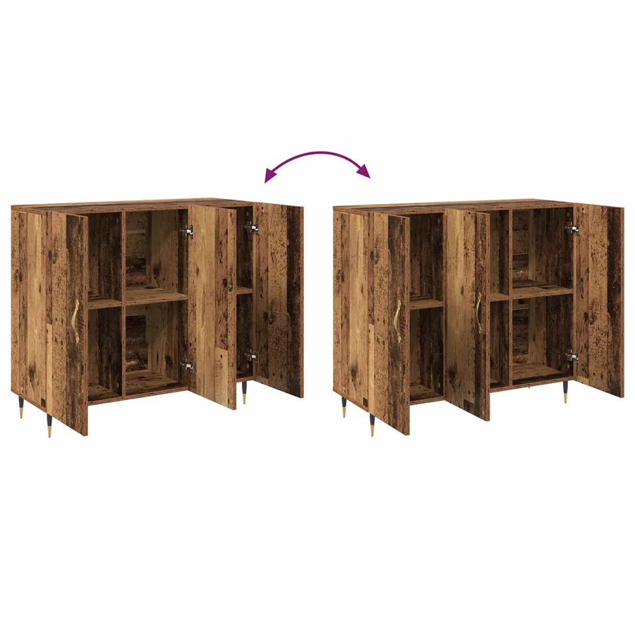 Buffet Bois ancien 90 x 34 x 80 cm Bois d'ingénierie - 8