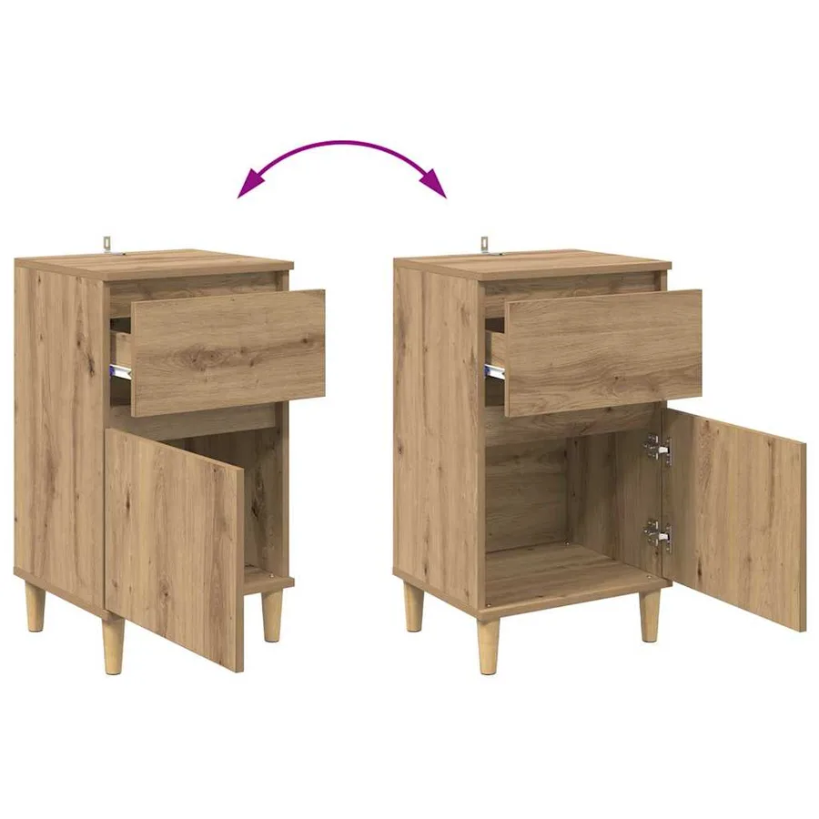 Cabinet de chevet Chêne artisanal 40 x 35 x 70 cm - 12