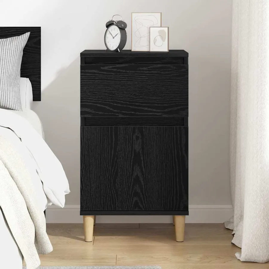 Cabinet de chevet Chêne noir 40 x 35 x 70 cm Bois d'ingénierie - 4