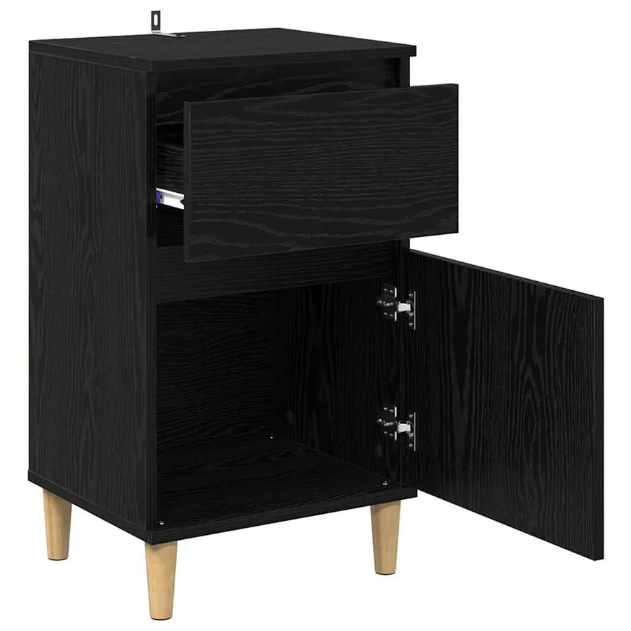 Cabinet de chevet Chêne noir 40 x 35 x 70 cm Bois d'ingénierie - 5
