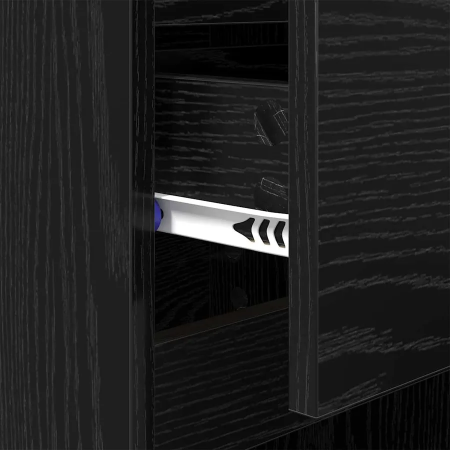 Cabinet de chevet Chêne noir 40 x 35 x 70 cm Bois d'ingénierie - 9