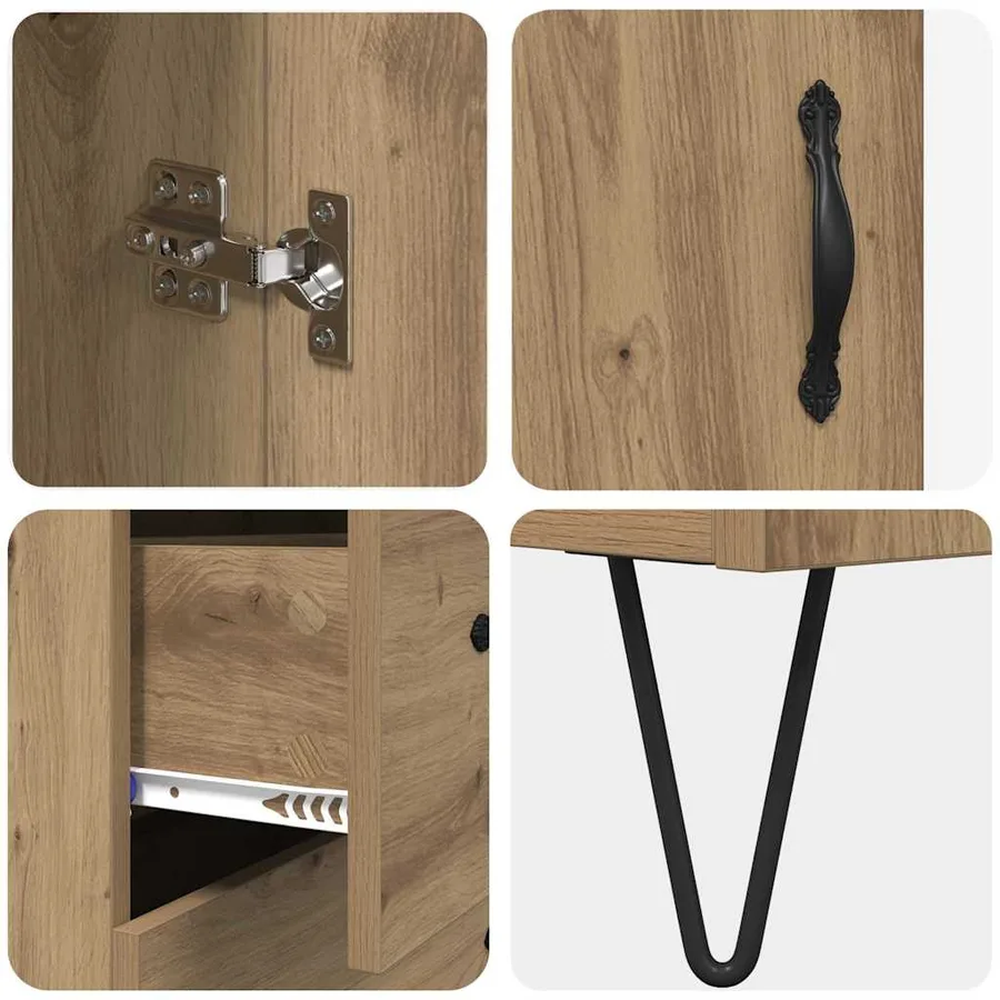 Haut Armoire Chêne artisanal 69,5 x 34 x 90 cm - 11