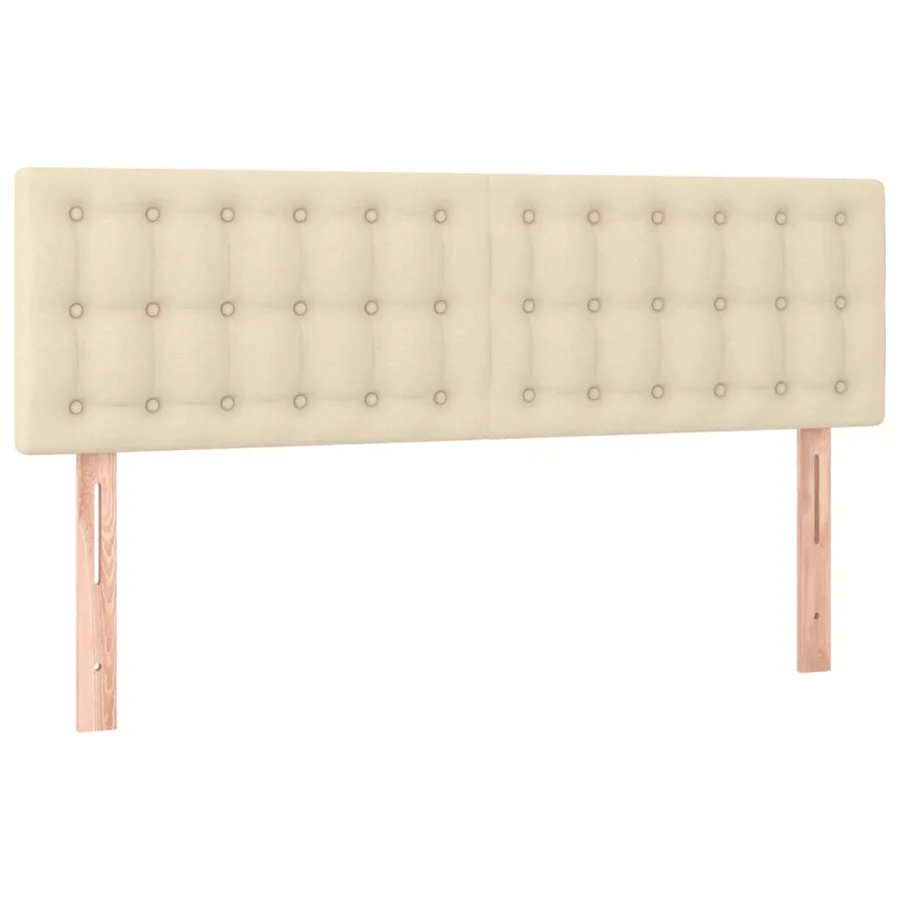 Sommier à lattes de lit avec matelas Crème 140x200 cm Tissu - 6
