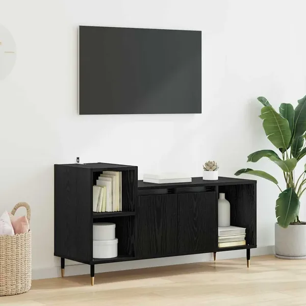 Meuble TV Chêne noir 100 x 35 x 55 cm Bois d'ingénierie