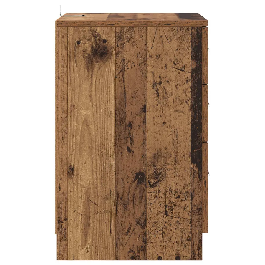 Cabinet de chevet Bois ancien 40 x 40 x 63 cm Bois d'ingénierie - 7