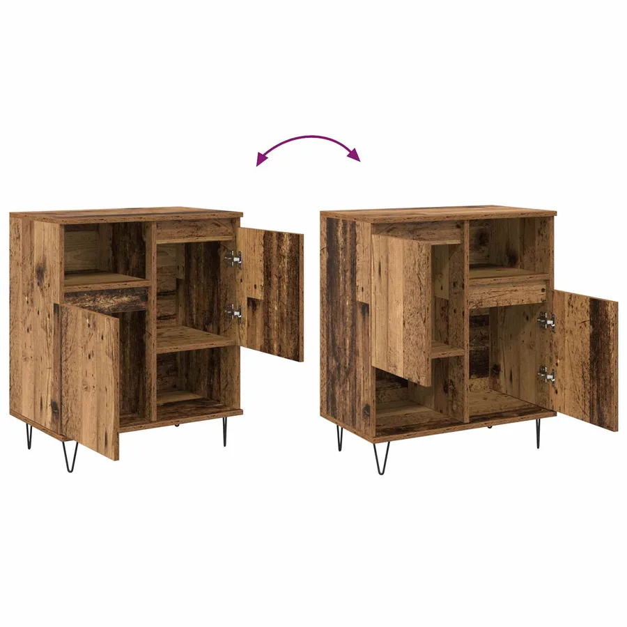 Buffet 2 pcs Bois ancien 60 x 35 x 70 cm - 12
