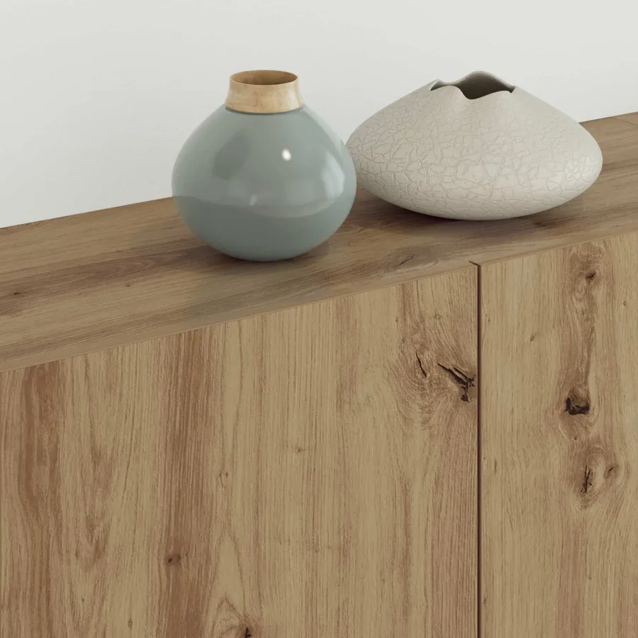Meuble TV 4 pcs Chêne artisanal Bois d'ingénierie - 4