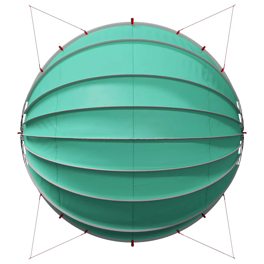 Dôme de piscine 592 x 590 x 275 cm Vert Mer - 11
