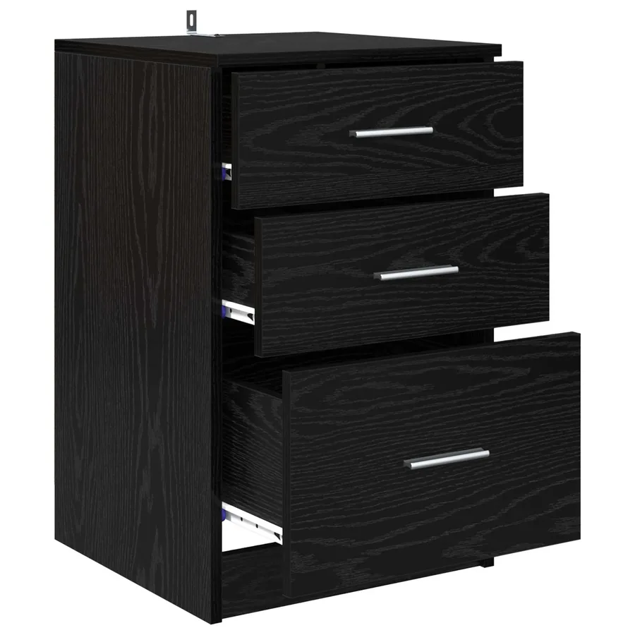 Cabinet de chevet Chêne noir 40 x 40 x 63 cm Bois d'ingénierie - 5