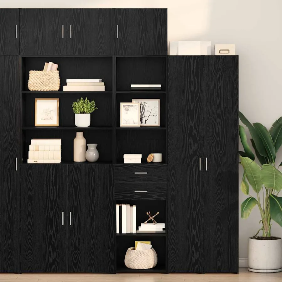 Haut Armoire Chêne noir 50 x 42,5 x 185 cm Bois d'ingénierie