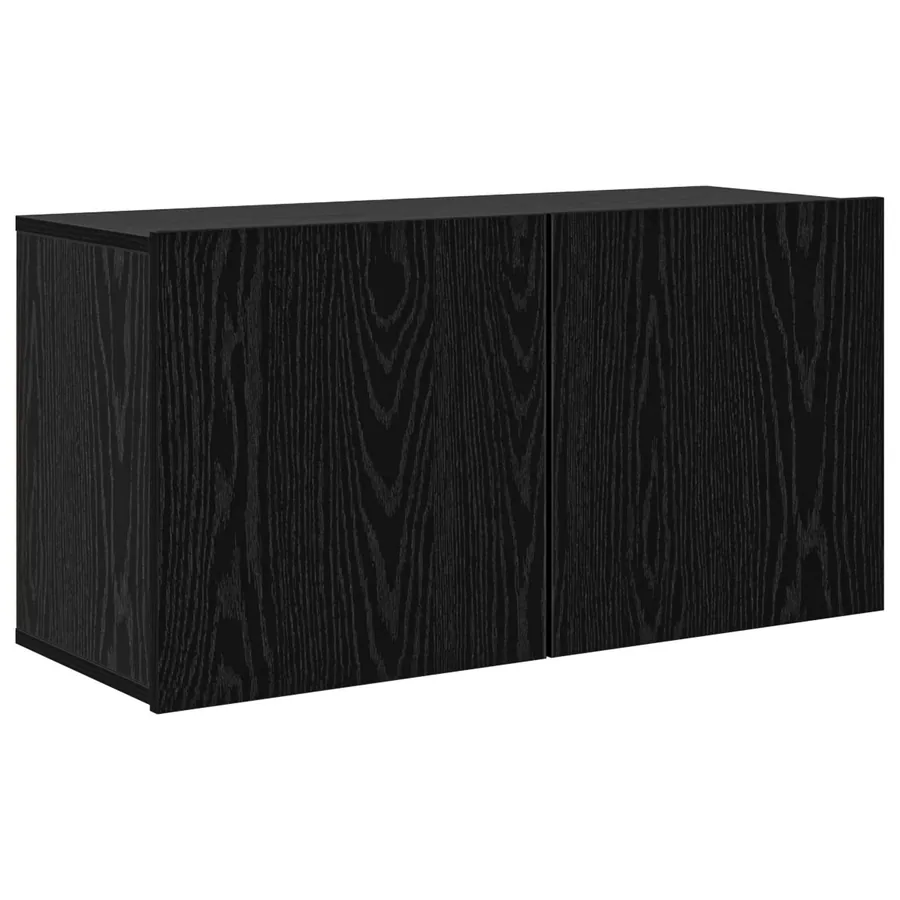 Unité murale de TV 5 pcs Chêne noir Bois d'ingénierie - 7