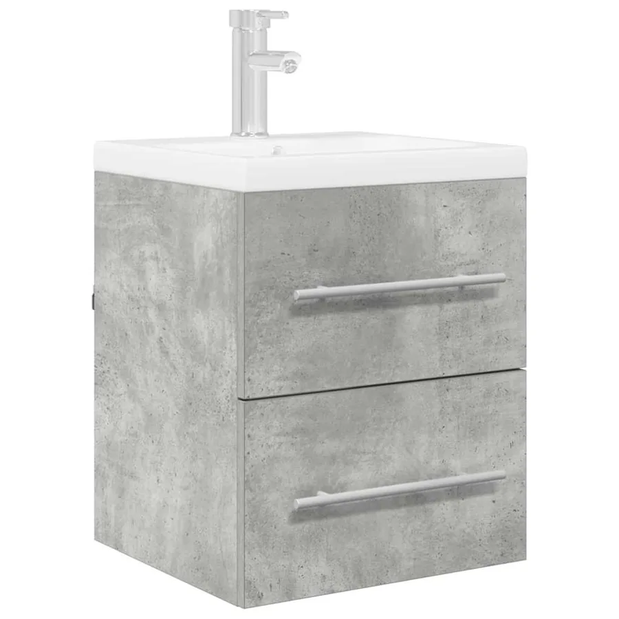 Armoire d'évier Gris béton 38,5 x 41 x 48 cm Bois d'ingénierie - 3