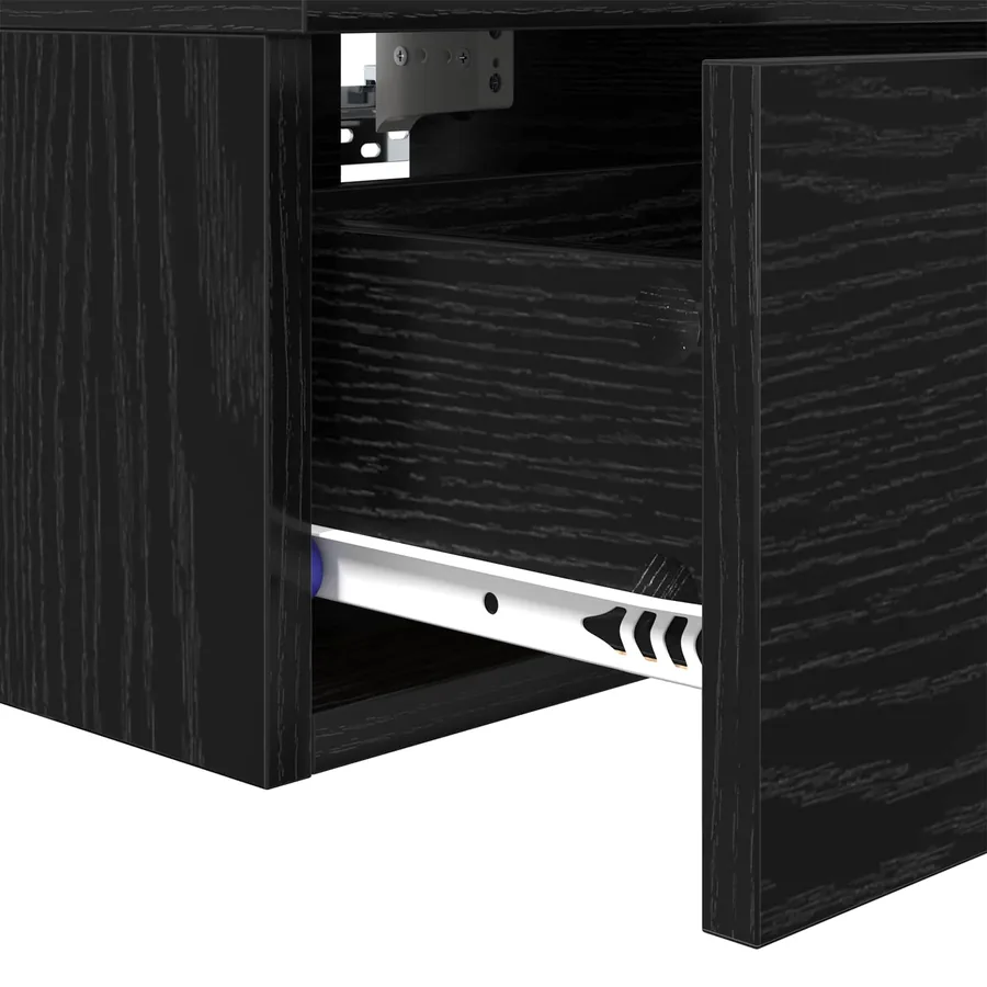 Cabinet de chevet Chêne noir 34 x 30 x 20 cm Bois d'ingénierie - 9