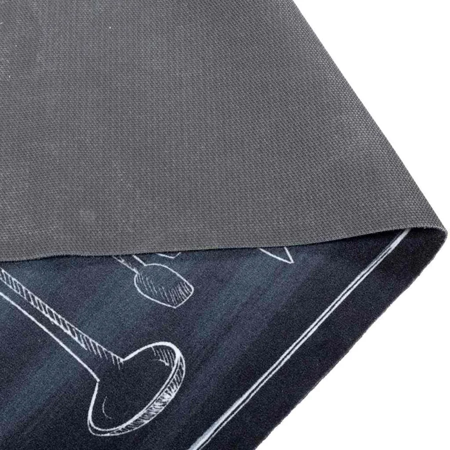 Tapis de Cuisine Noir 150 x 45 cm Velours - 4