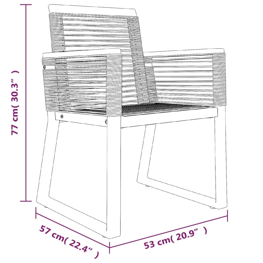 Ensemble à manger de jardin 7 pcs Noir Rotin PVC - 10