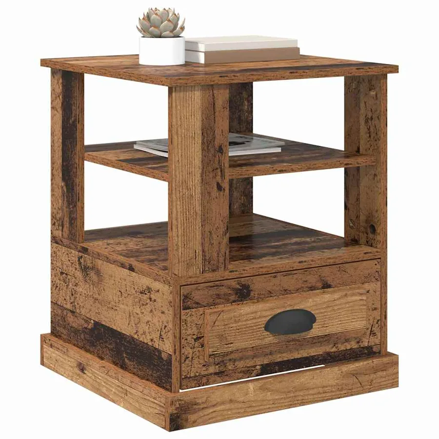Cabinet de chevet Bois ancien 50 x 50 x 60 cm Bois d'ingénierie - 3