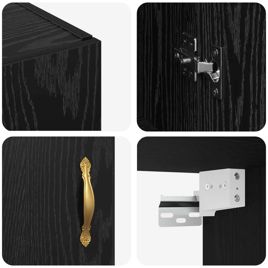Armoire Murale Montage mural 2 pcs Chêne noir 69,5 x 34 x 90 cm - 10