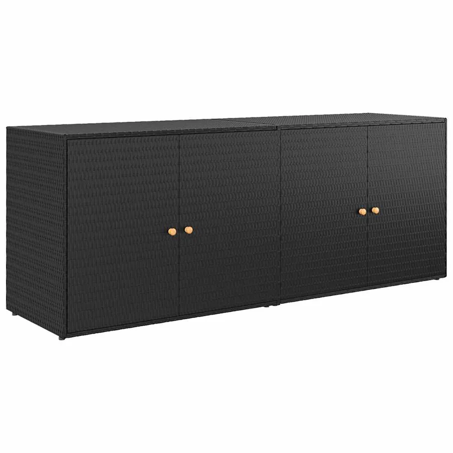 Armoire de rangement de jardin Noir 198x55,5x80 cm Résine tressée - 2