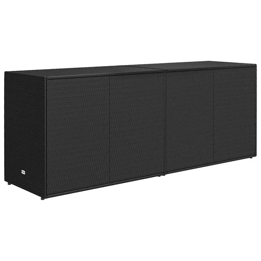 Armoire de rangement de jardin Noir 198x55,5x80 cm Résine tressée - 6