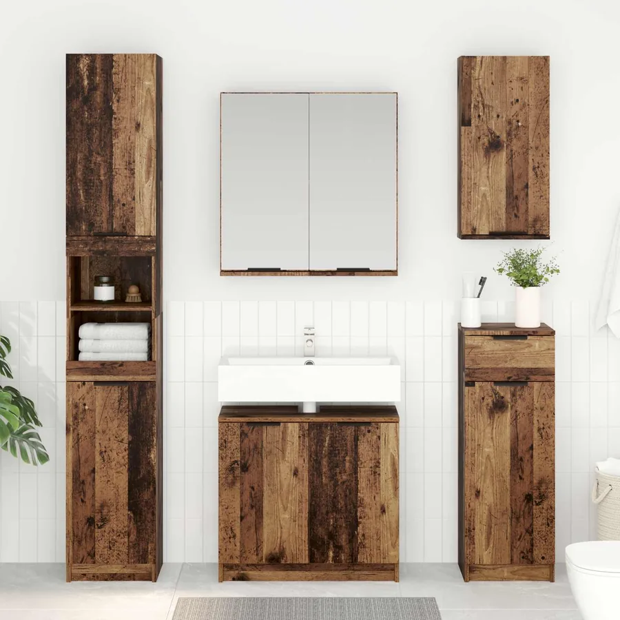 Cabinet de salle de bain Bois Ancien 64,5 x 33,5 x 59 cm