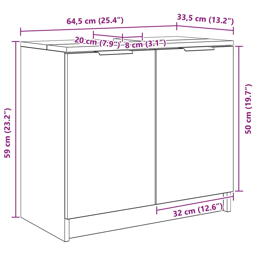 Cabinet de salle de bain Bois Ancien 64,5 x 33,5 x 59 cm - 13