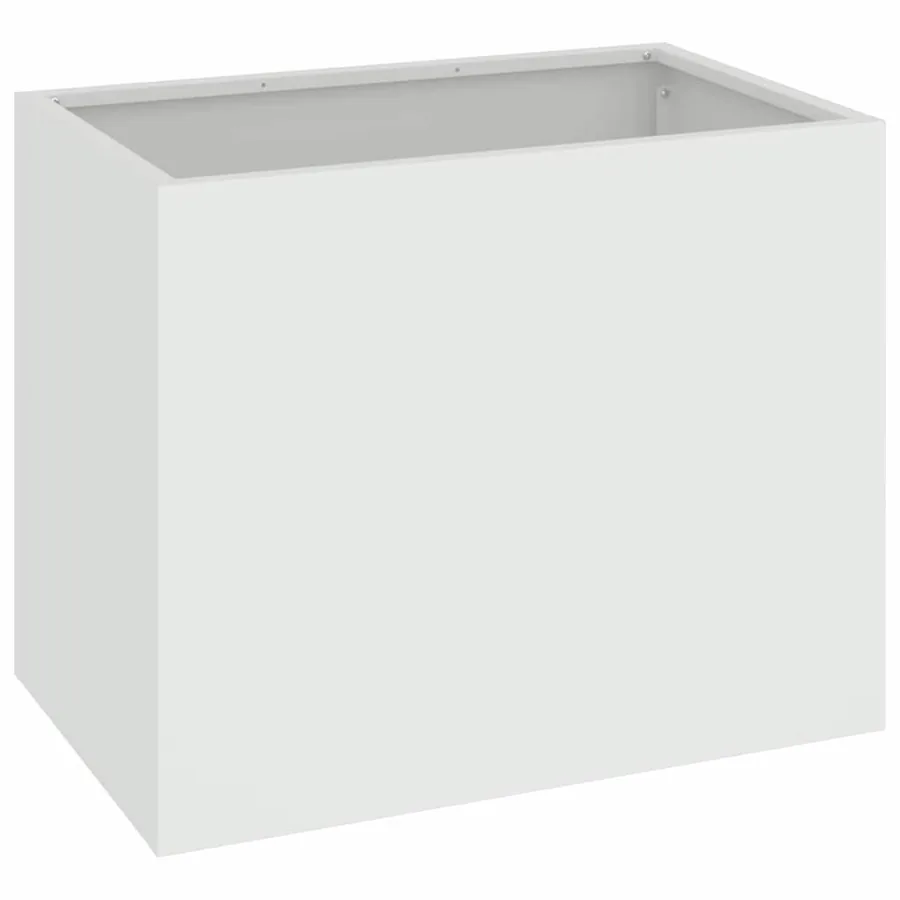 Cache-pot de jardin Blanc 50 x 32 x 40 cm Acier laminé à froid - 2