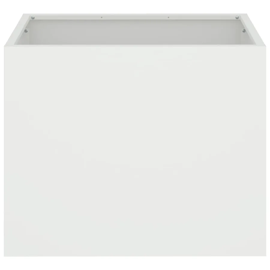 Cache-pot de jardin Blanc 50 x 32 x 40 cm Acier laminé à froid - 5