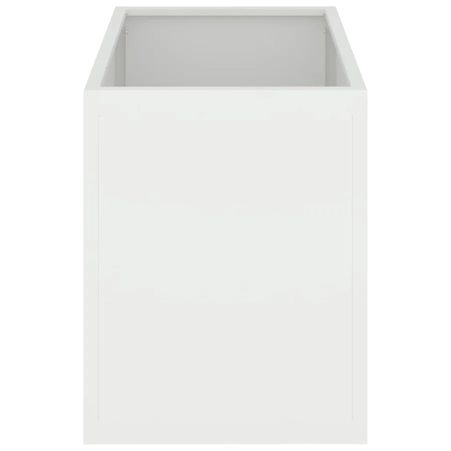 Cache-pot de jardin Blanc 50 x 32 x 40 cm Acier laminé à froid - 6