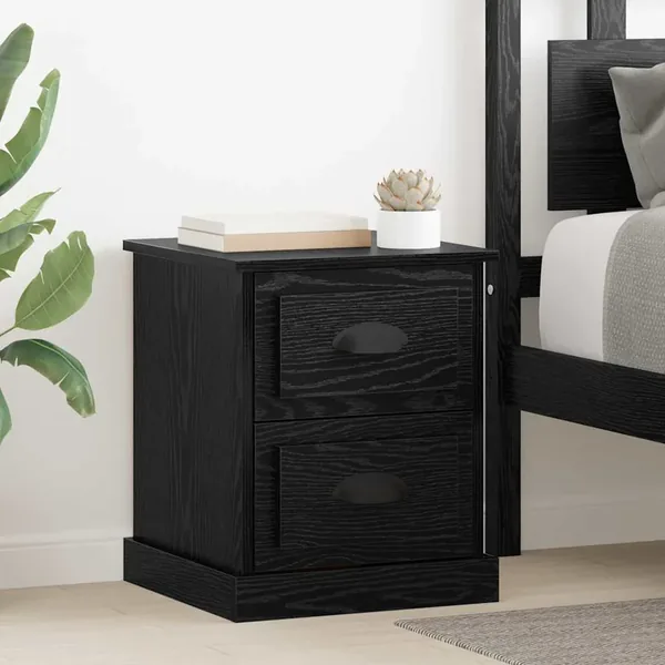 Cabinet de chevet avec tiroir Chêne noir 39 x 39 x 47.5 cm