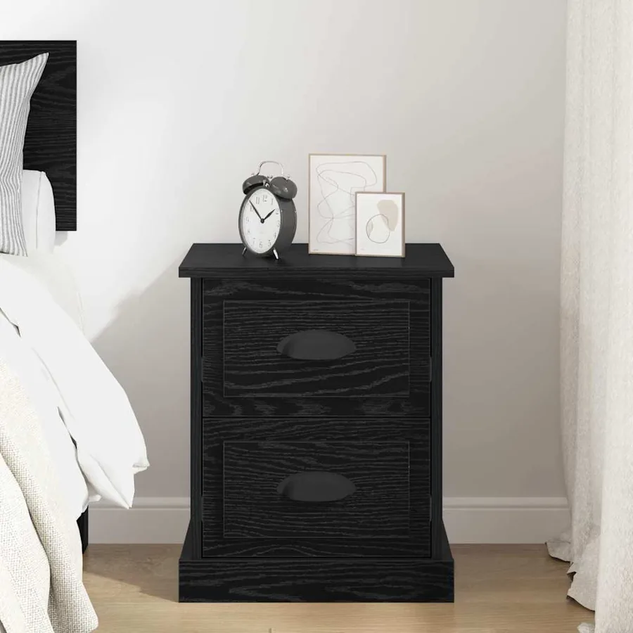 Cabinet de chevet avec tiroir Chêne noir 39 x 39 x 47.5 cm - 4