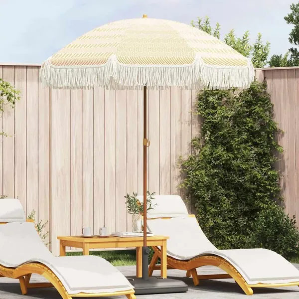 Parasol de plage Jaune et blanc 160 x 160 x 196 cm
