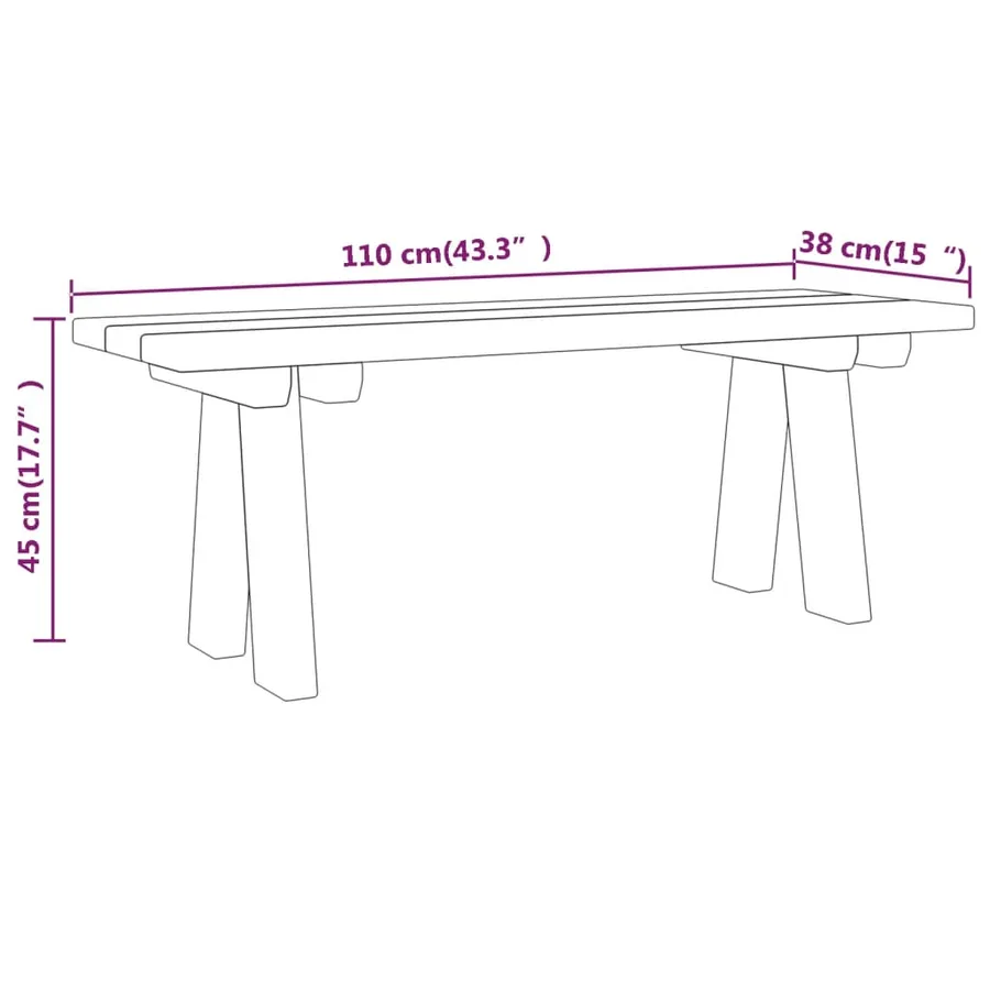 Banc de jardin 110 cm bois de pin massif imprégné - 7