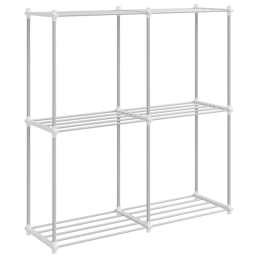 Étagère tubulaire avec stockage Blanc 86 x 27 x 90 cm Aluminium - 2