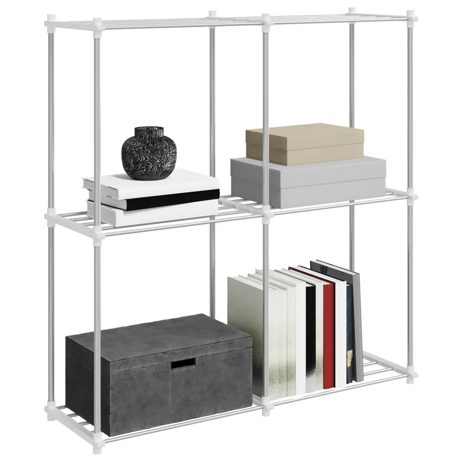 Étagère tubulaire avec stockage Blanc 86 x 27 x 90 cm Aluminium - 3
