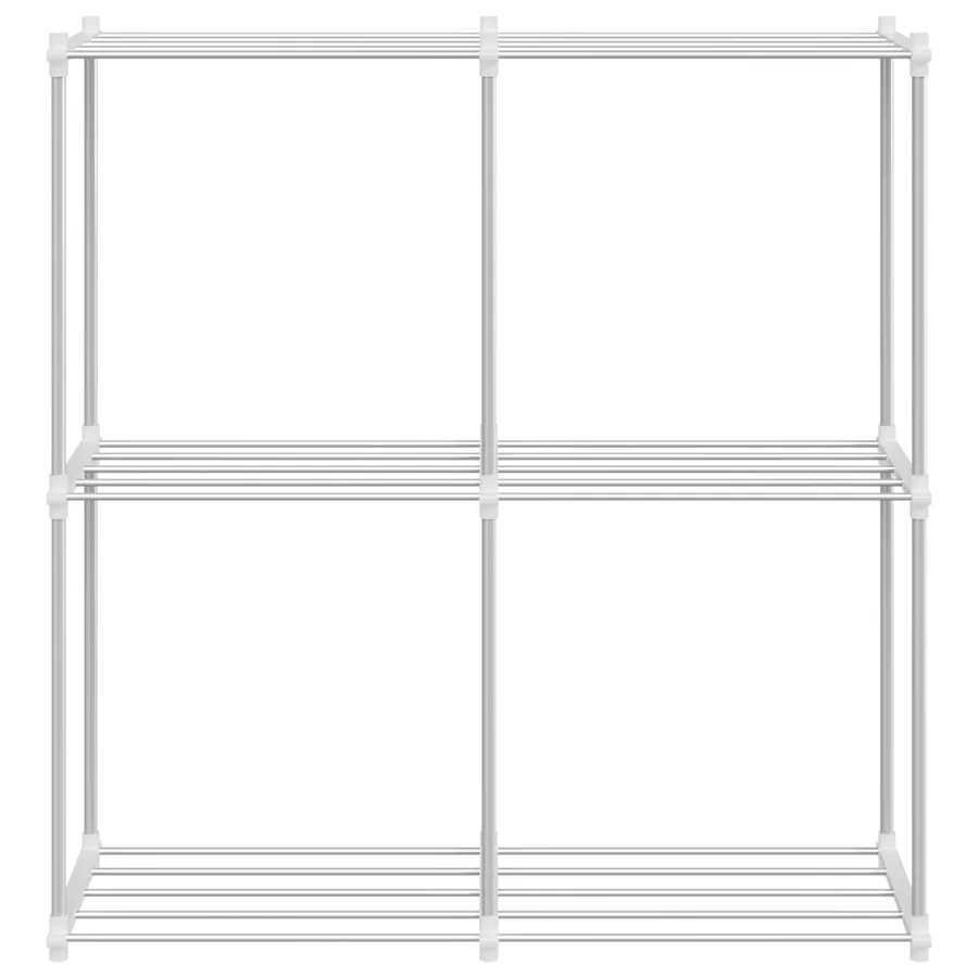 Étagère tubulaire avec stockage Blanc 86 x 27 x 90 cm Aluminium - 5