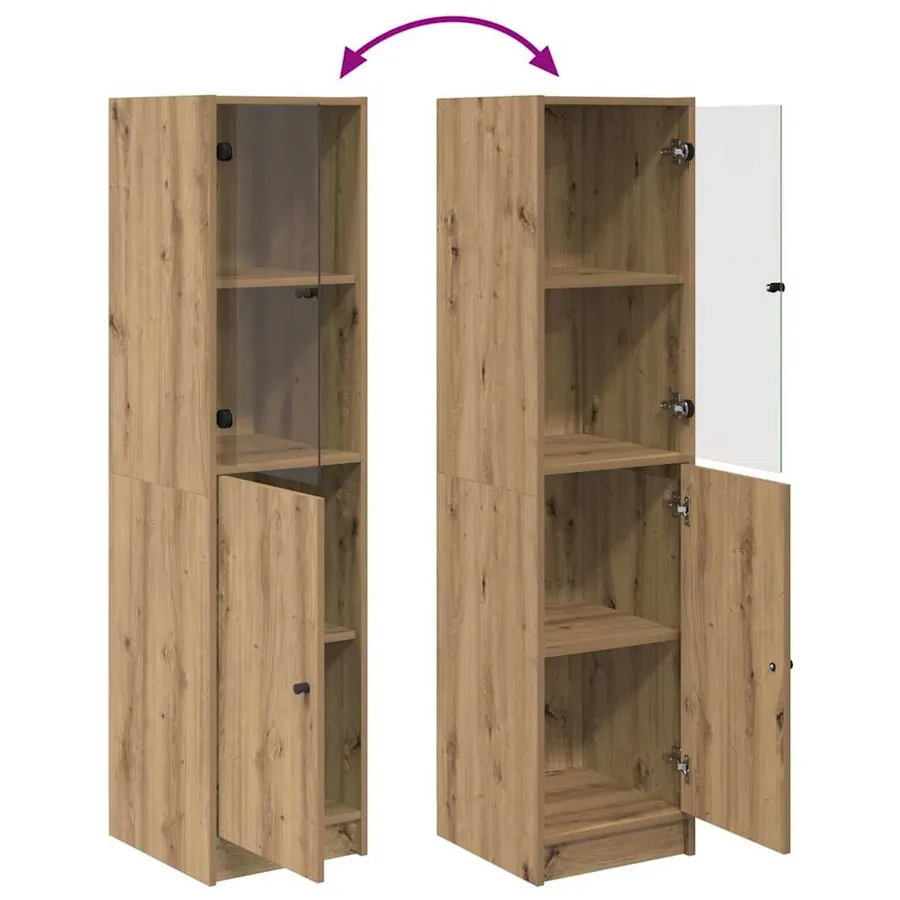 Haut Armoire Chêne artisanal 35 x 37 x 142 cm Bois d'ingénierie - 11
