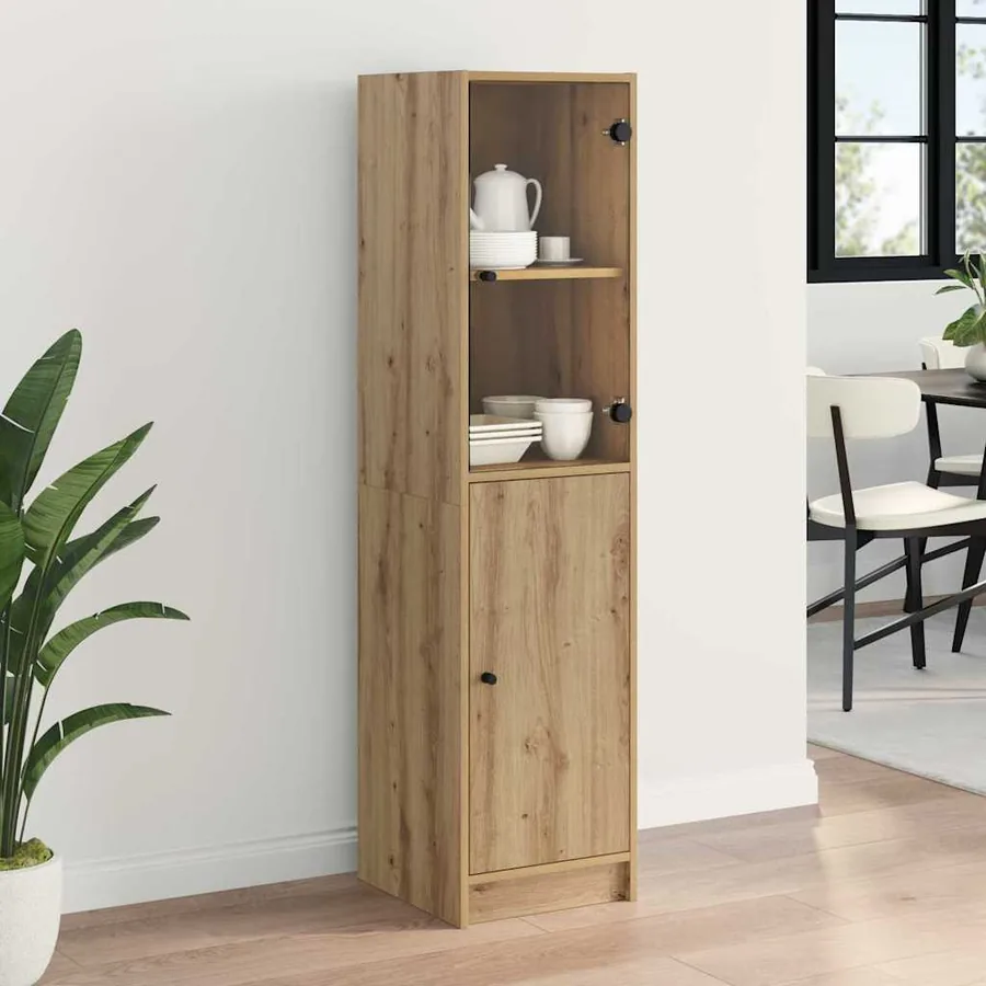 Haut Armoire Chêne artisanal 35 x 37 x 142 cm Bois d'ingénierie - 4
