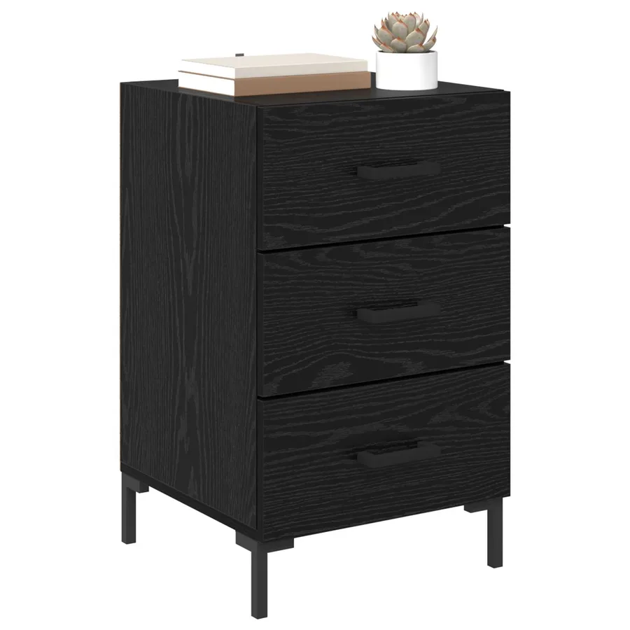 Cabinet de chevet Chêne noir 40 x 40 x 66 cm Bois d'ingénierie - 3