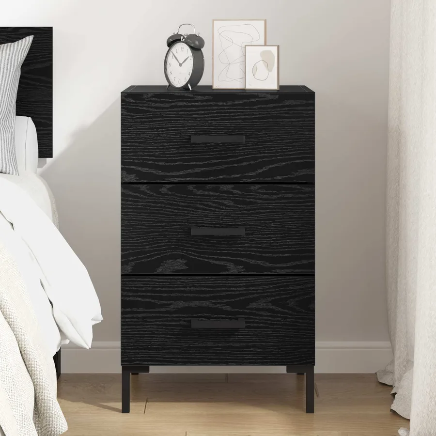 Cabinet de chevet Chêne noir 40 x 40 x 66 cm Bois d'ingénierie - 4