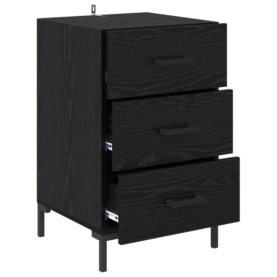Cabinet de chevet Chêne noir 40 x 40 x 66 cm Bois d'ingénierie - 5