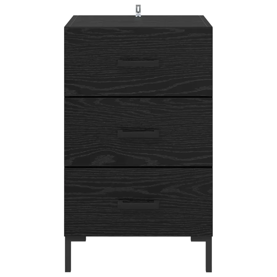 Cabinet de chevet Chêne noir 40 x 40 x 66 cm Bois d'ingénierie - 6