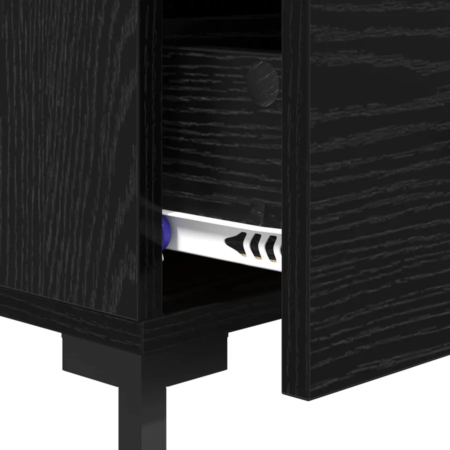 Cabinet de chevet Chêne noir 40 x 40 x 66 cm Bois d'ingénierie - 9